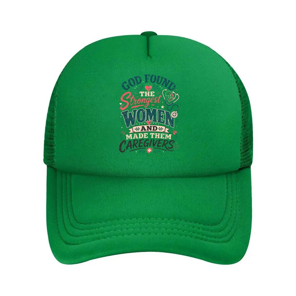 Strong Caregiver Tribute Typography Mesh Baseball Cap Hip Hop