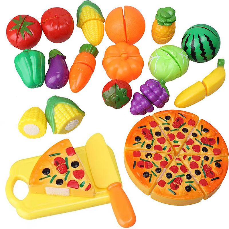 Children Pretend Play Food Toys for Kids Kitchen Vegetable Playset Cut Fruit Vegetables Toy Toddler Birthday Christmas Gift Toys