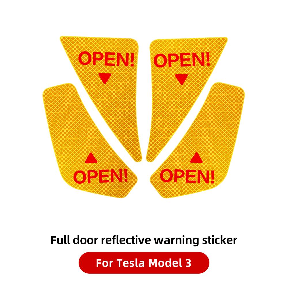 

YZ для Tesla Model 3 Model Y Полные светоотражающие наклейки на двери автомобиля, декоративные полосы, предупреждающие наклейки на кузов автомобиля, аксессуары Tesla