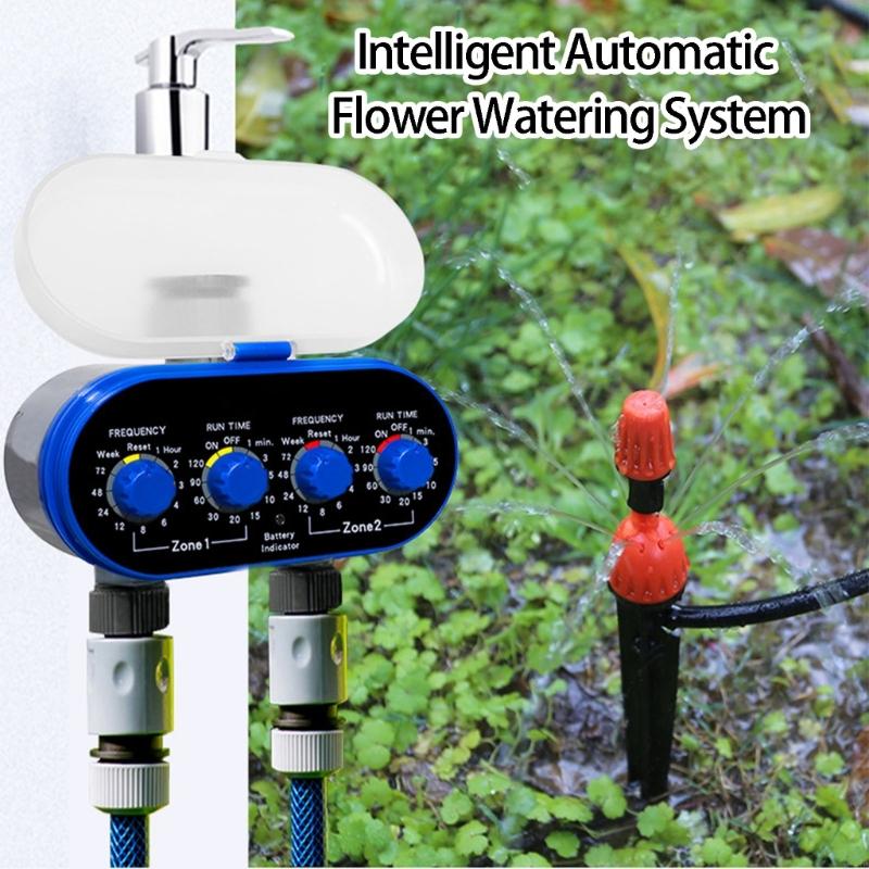 Two Zone Automated Water Device For Garden Irrigation Featuring Scheduling And Strong ABS Build B03E CN