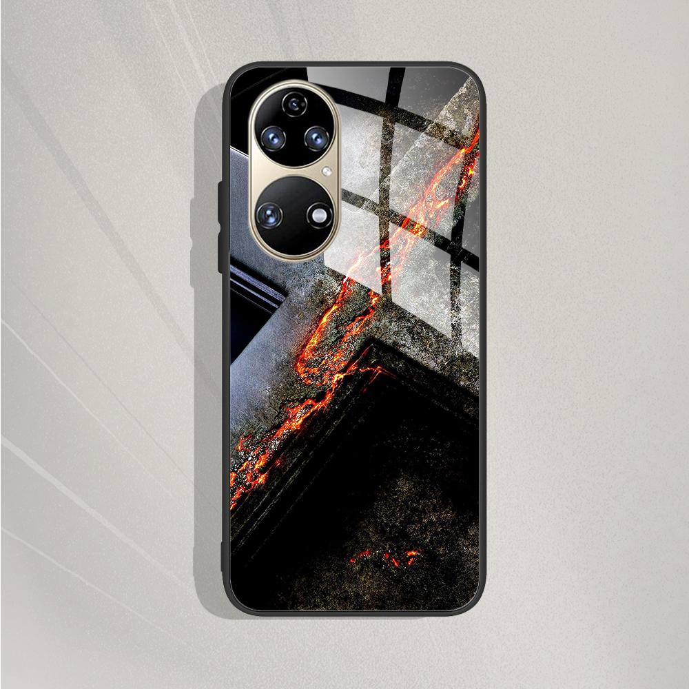 Pro Huawei P50 Pro Pouzdro P50E P 50 Luxusní tvrzené sklo Kryt telefonu Pro Huawei P50 Zadní kryt Módní ochranné TPU Coque P50Pro