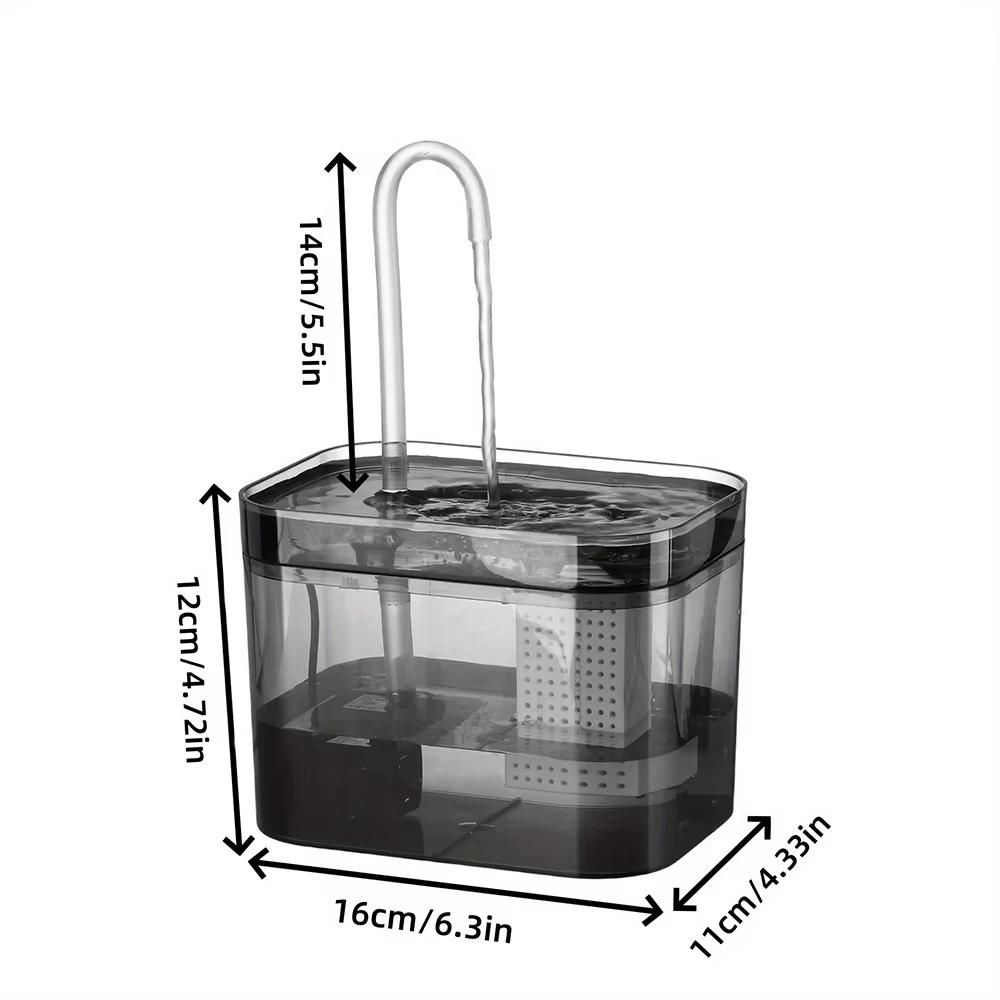 Pet Water Fountain 1.5L Auto Filter Transparent Cat Drinker USB Recirculate Filtering Water Dispenser with Pump Pet Drinking