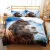 Camel King Queen Duvet Cover Tropical Desert Animals Bedding Set Lovely Wildlife Quilt Cover 2/3pcs Polyester Comforter Cover
