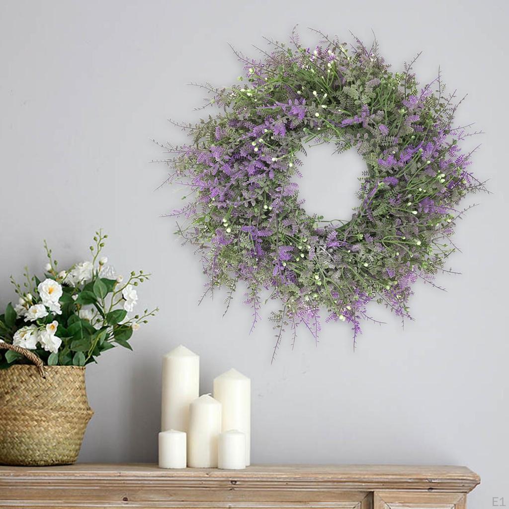 Lavender Wreath " Artificial for Front Door Wall Window Party Decor, Indoor/Outdoor Use