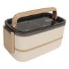 3 Compartments Compartment Lunch Box Double Layer Thermal Lunch Box Food Container  For Travel