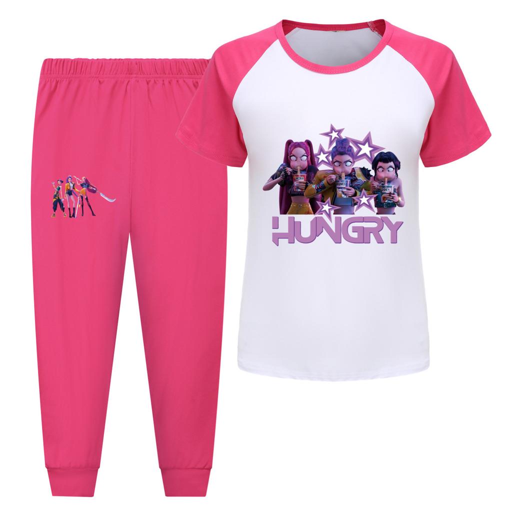 Children's Summer Sports T-shirt And Pants Two-piece Sportswear Set Short-sleeved Printed Clothing Suit