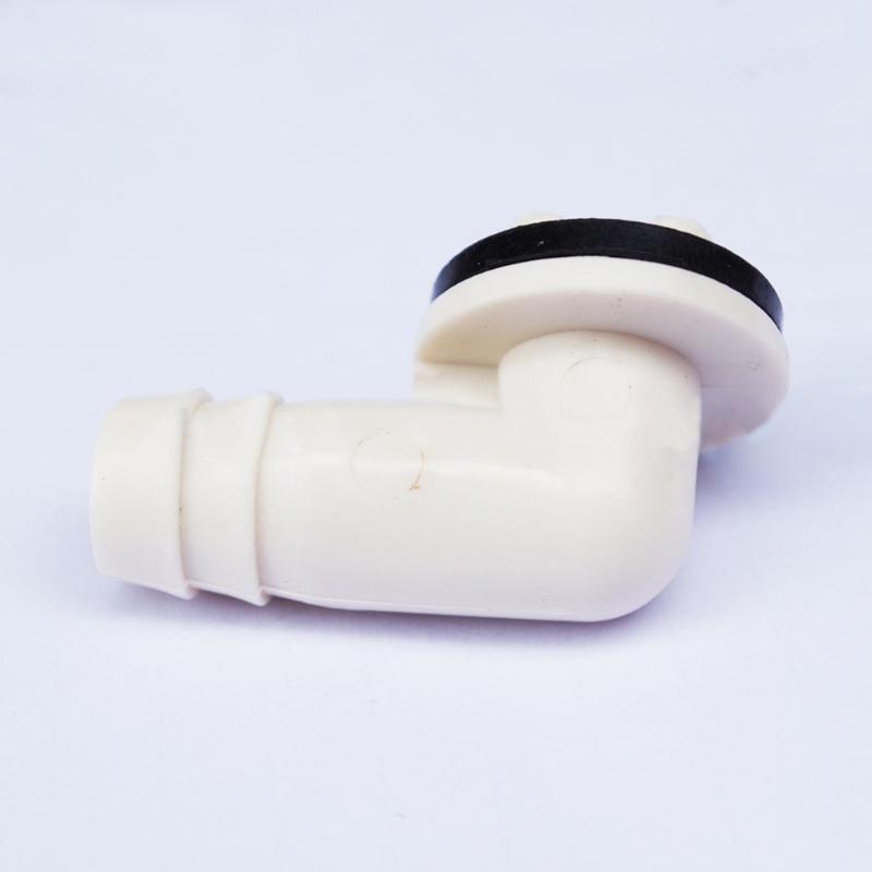 Drain Hose Connector Elbow 15mm/0.59in with Rubber Ring No Leaking Easy to Install for Air Conditioner External Unit