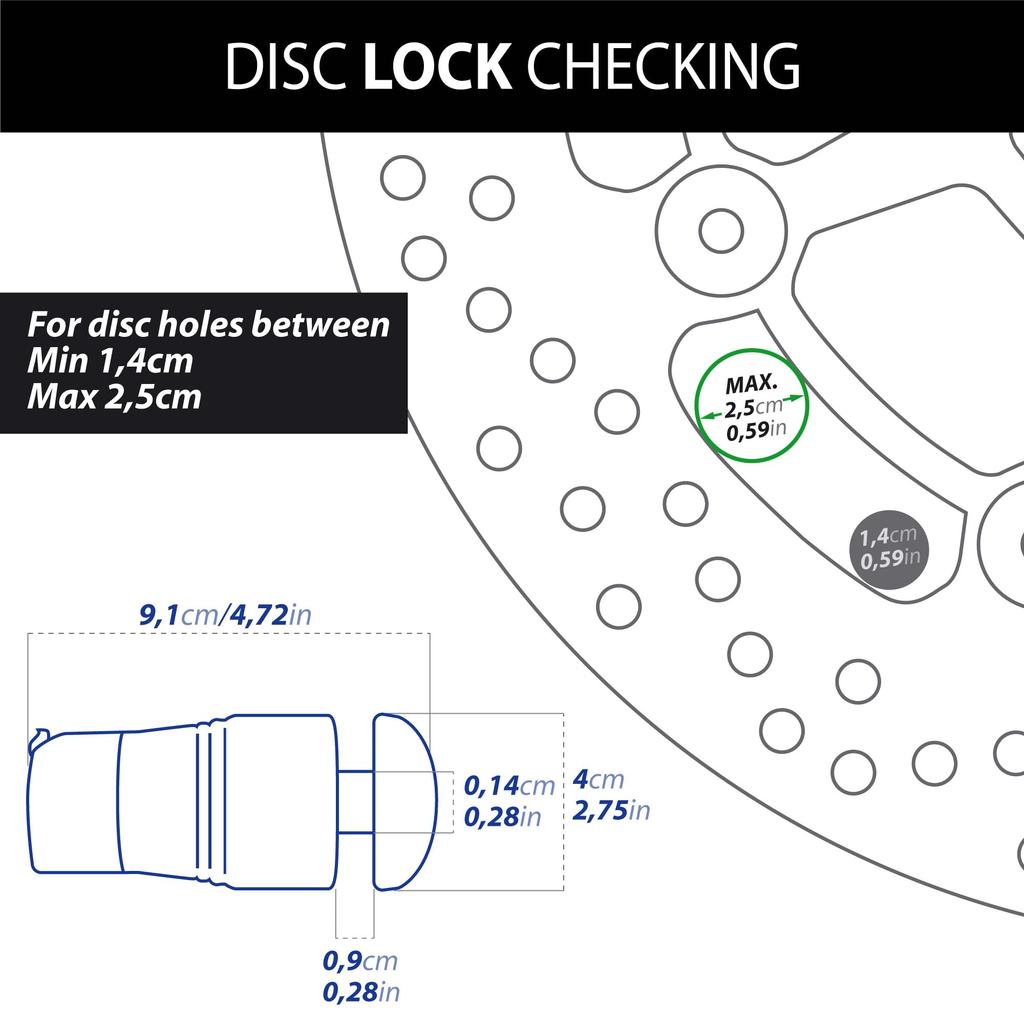 Artago Motorcycle Disc Lock Free Transport 4 Steel Ball Locking High Wheel Brake Disc Lock for and Motos 562-I High-End + Holder, System, Chrome,
