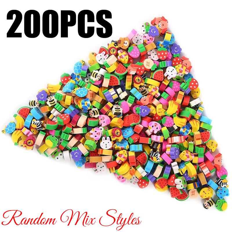 100-300PCS Mini Eraser Cute Little Animal Fruit Cake Eraser Stationery Rewards Gift Kid Desk Pet Party Favors Carnival Gifts ZYF