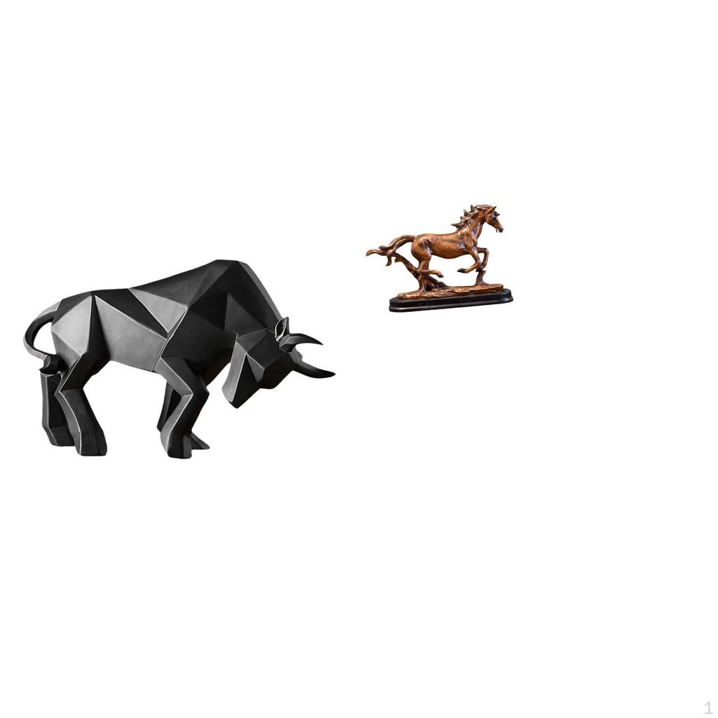 Modern Resin Bull And Horse Statue Ornament Abstract Collectible Figurine for Entryway Desk Shelf