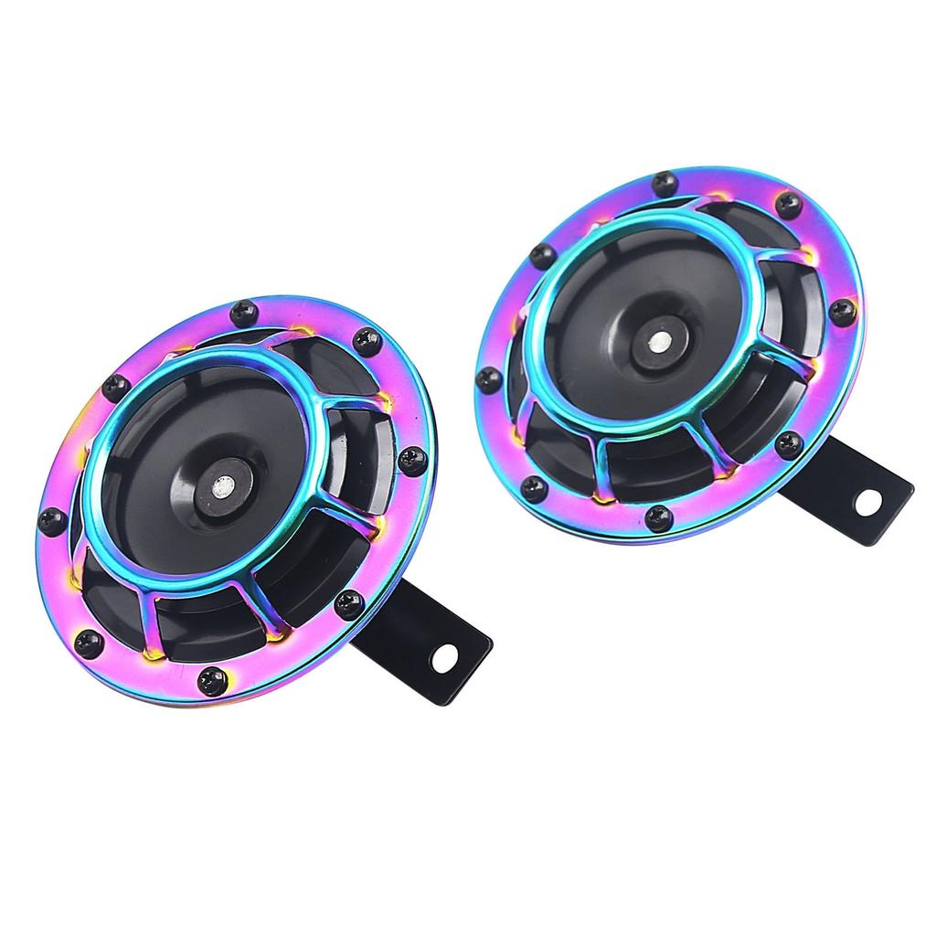 2Pcs 125mm 12V Electric Car Horn Super Loud High Tone/Low Tone Twin Horn Kit with Protective Grill