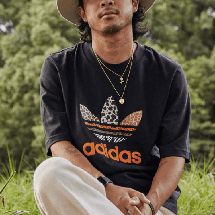 Adidas Originals X Atmos Collaboration Atm Tee Casual Sports Round Neck Short Sleeve Men Tops Black GT7296