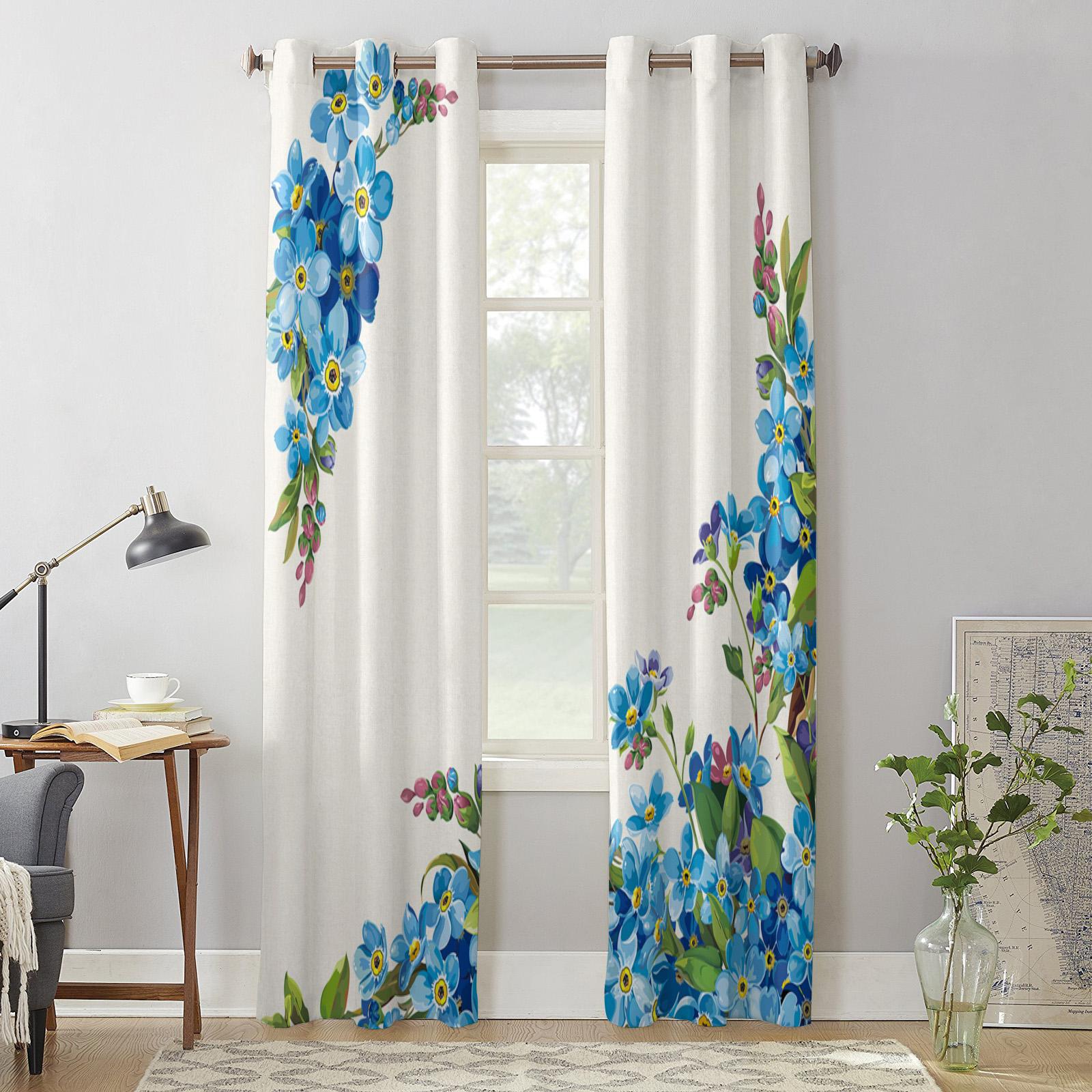 Синие акварельные цветы — фото 5