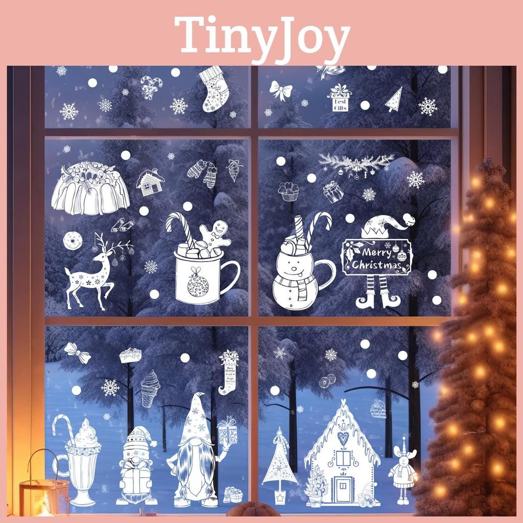 Window Reindeer Snowflake Sticker Static Pvc Glass Decals For Decor Christmas