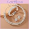 Geometrisches Brautschmuck-Set Mit Wasserdiamant-Halskette, Ohrringen Und Armband Für Frauen