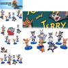 Miquelpw Tom Jerry Action Figures Cute 9pcs/set For Collectors And Cartoon Lovers