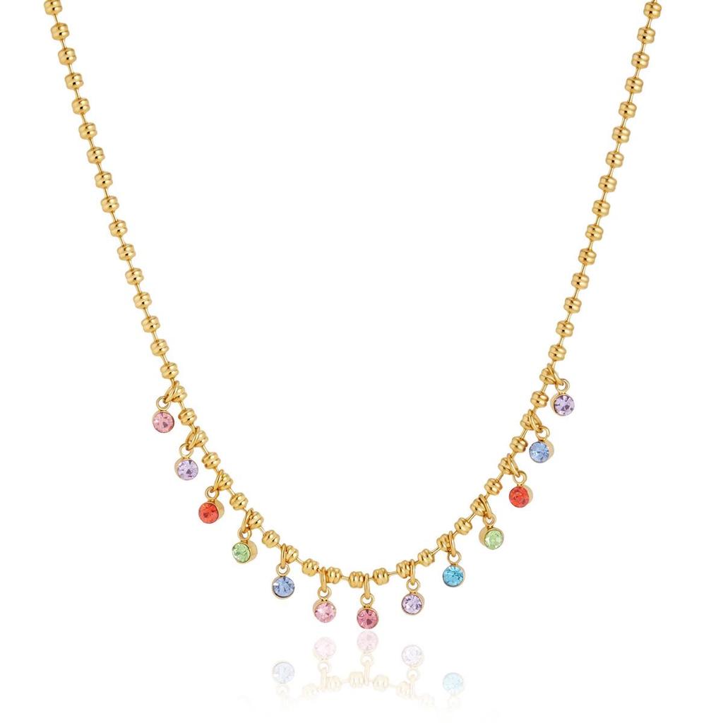 Wanshing Classic 18K Gold Plated Stainless Steel Zircon Pendant Paperclip Chain Necklaces for Women, Multiple Styles