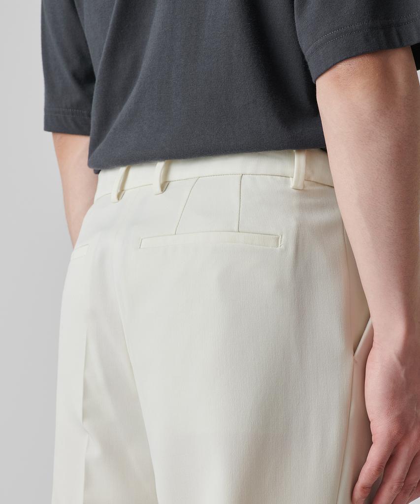 Musinsa Standard Reverse One-Pleat Wide Hidden Banding Slacks [Cream]