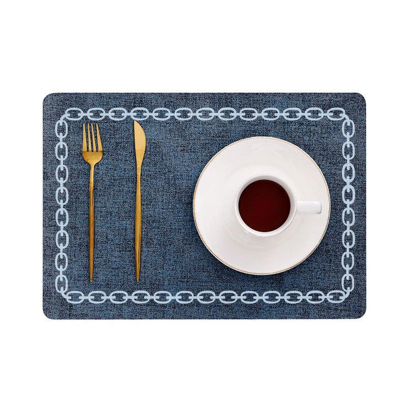 Leather placemat ins wind waterproof thermal insulation mat Nordic creative western food table mat Printable cloth pattern placemat