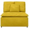 Modular Sofa Center Module with Cushions Yellow 100 Cm