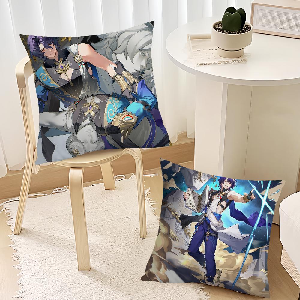 Classic Game Honkai Star Rail Dr. Ratio Sofa Living Room Bedroom Headboard Backrest Cushion Square Cushion Nap Time Pillow Case