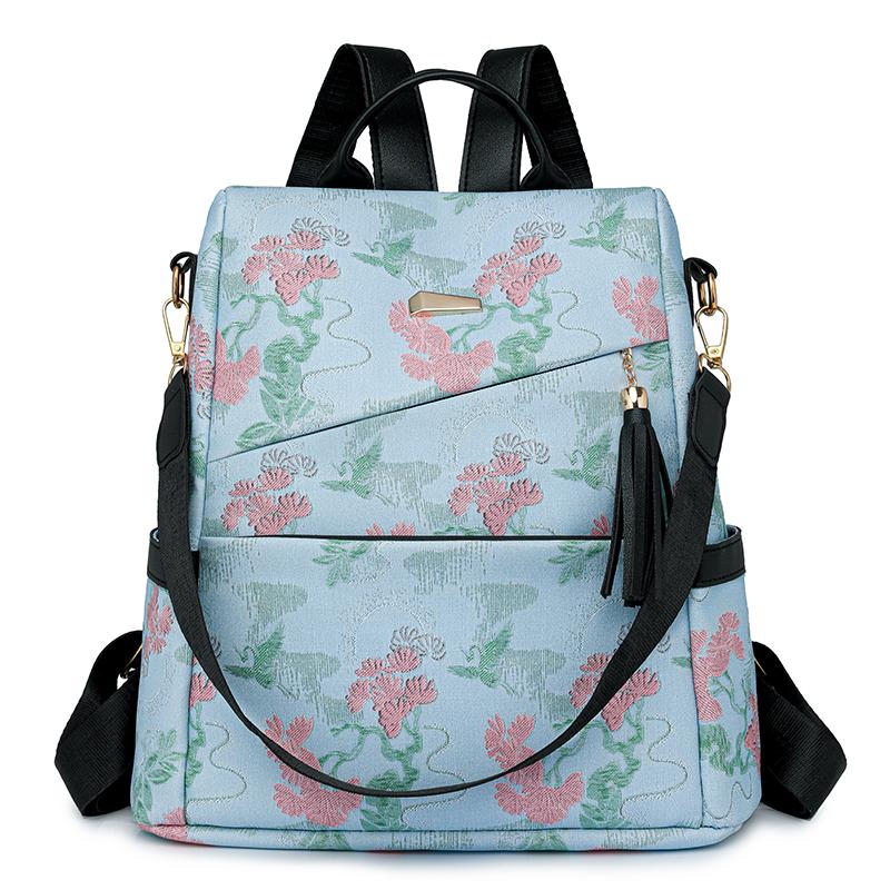 Women Schoolbag Waterproof Large Capacity School Backpack Smooth Zipper Solid Color Teens Girl Casual Daypack Bag