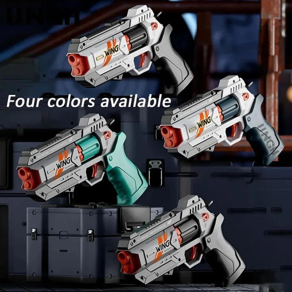Kids Soft Bullets Gun Toy EVA Foam Bullet Pistol Rapid Deformation Manual Loading Revolver Children Outdoor Shooting Game
