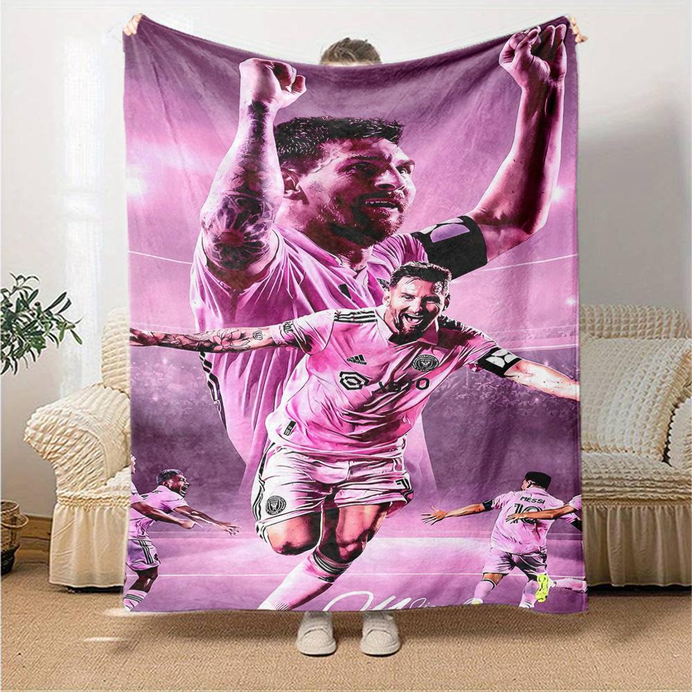Messi's Legacy Soccer Blanket Comfortable Suitable for Office Bedding Bed for All Occasions Playful Design Suitable for Gifting Relatives and Friends