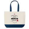 Tote Bag - PLANETEE - Blue Bottom Shopping Bag Bazaar of a Beloved Doctor - Cotton - 40 X 45 Cm - Large Size