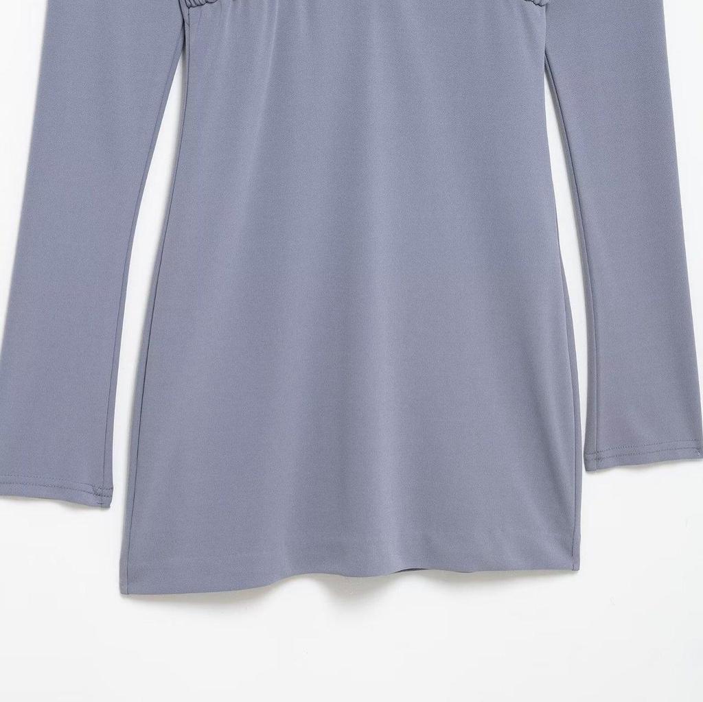 2024 Winter Women's European & American Style Belted Pleated Dress