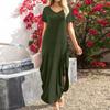 Damen Sommer Casual Loose Oversized Sommerkleid Kurzarm T-Shirt Strand Maxi Lange Kleider 2024 Trendy Outfits