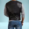 Waist Coat Vest Classic Handmade Stylish Men Black Genuine Pure Lambskin Handmade Leather
