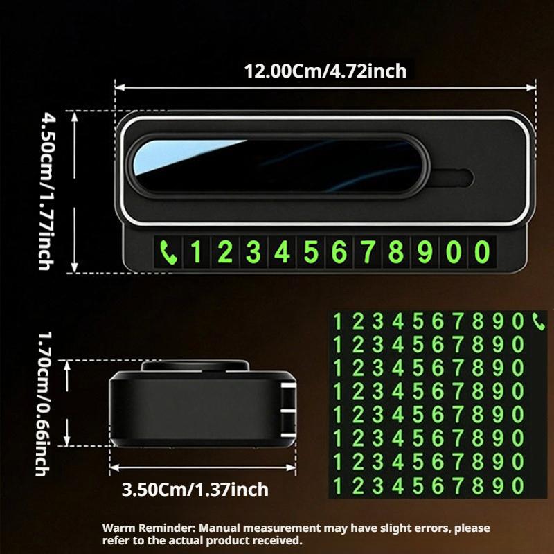 BLALION Dual Number Car Phone Temporary Parking Card Luminous Car Number Plate Hidden Parking Sign Car Park Stop for Car Styling
