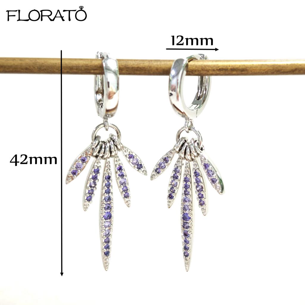 925 Silver Needle Elegant Purple Earrings Exquisite Small Hoop Earrings for Women Fashion Puncture Jewelry Accessories