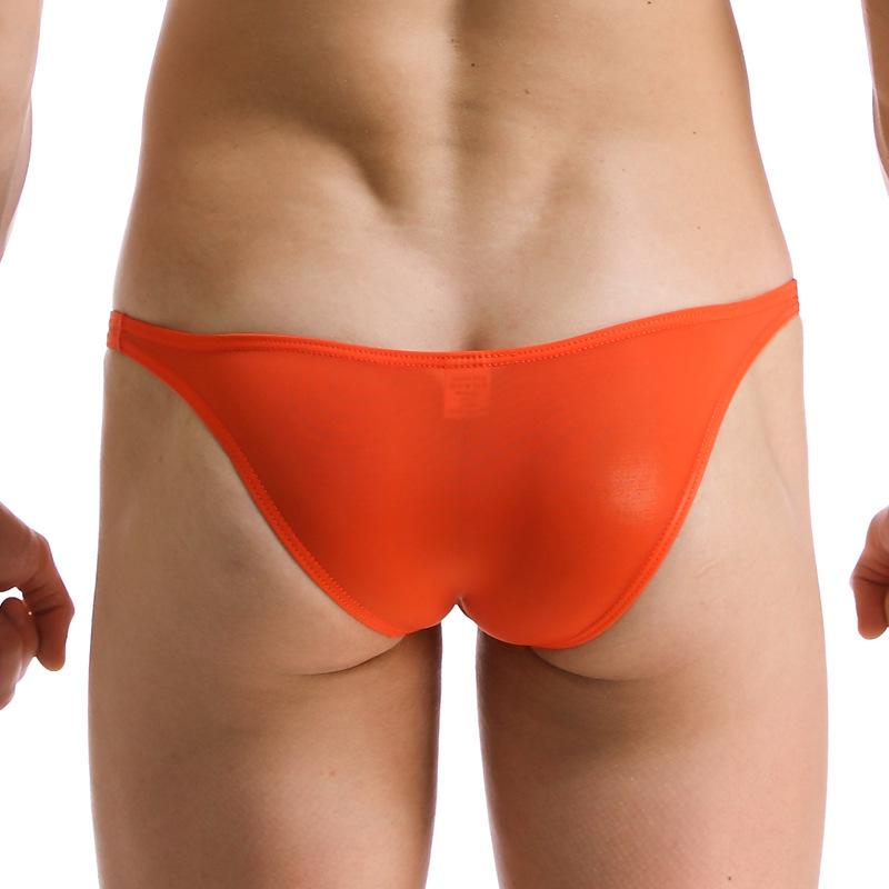 Pánské ledové hedvábné tanga trojúhelníkové šortky ultra tenké průhledné prodyšné sexy pohodlné