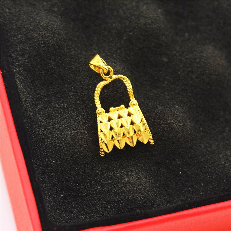 Halskette mit Wassertropfen- und Herzblumenanhänger aus vergoldetem Messing für Damen