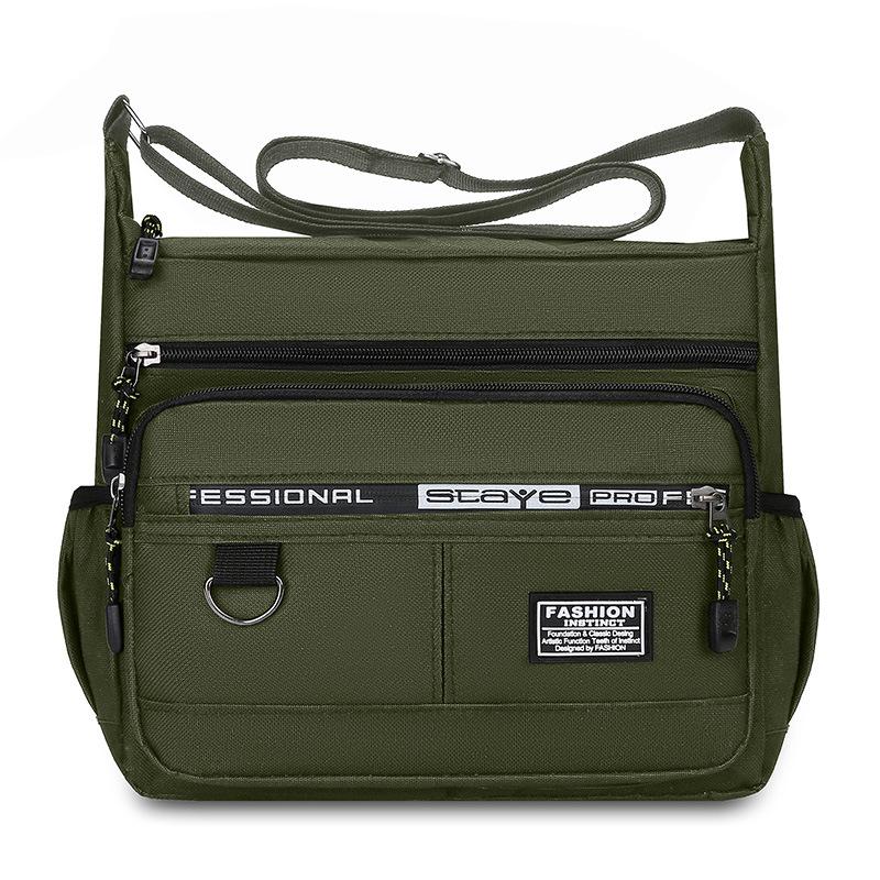 Simplified Men's Canvas Crossbody Bag - Multi-Compartment, Large Capacity, Outdoor Casual, Single Shoulder