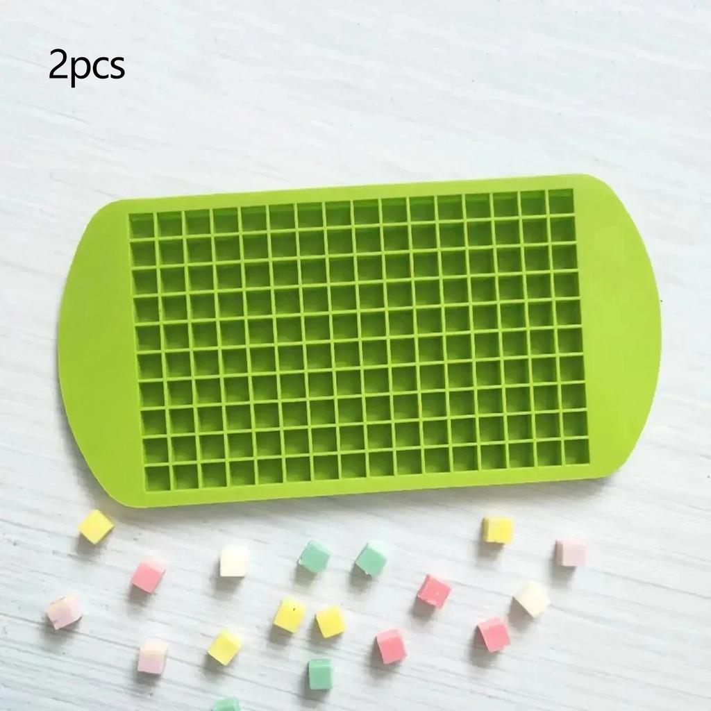 160 Grid Mini Silicone Ice Tray Ice Cubes Foldable Ice Mold Ice Breaker Ice Grid Tray Small Square Mold Ice Maker Silicone Mold