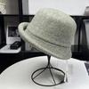 ins new wool bucket hat women's autumn and winter warm beret, retro French basin hat upturned top hat