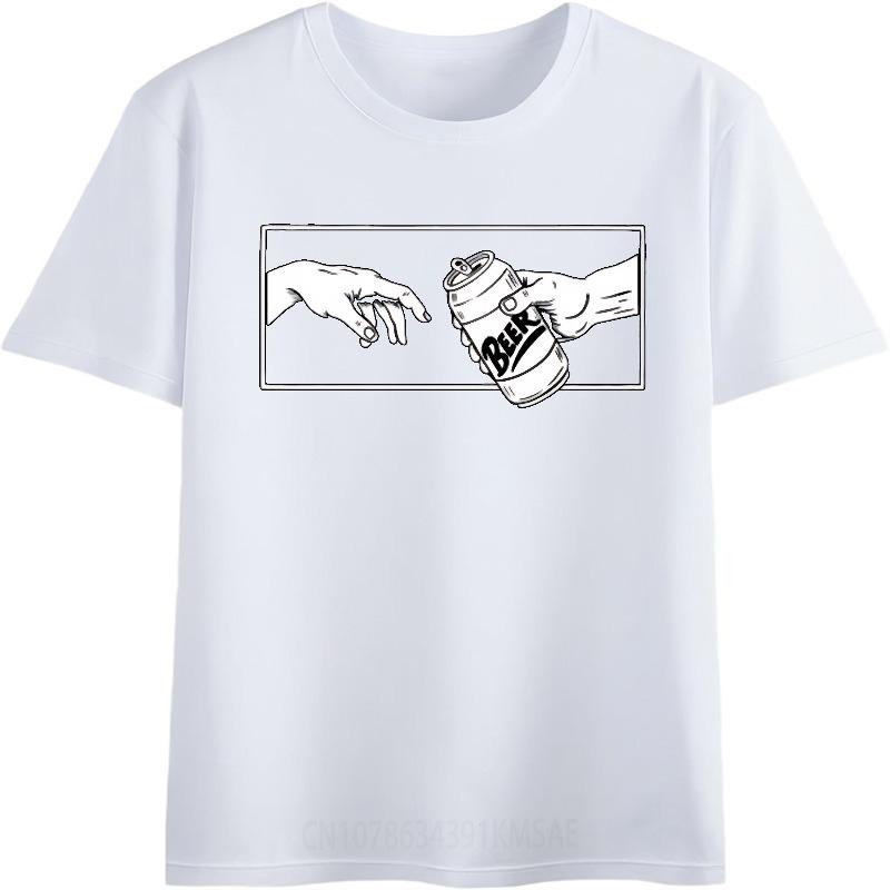 Streetwear summer Boys tshirt Hand Reaching For Beer Can Short Sleeve Relaxed Fit Round Neck tops male cotton tee shirt