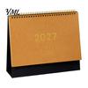 Small Desk Planner 2027 Calendar, Standing Flip Desktop Minimalist Gold Foil Cover Monthly Organizer for Planner, Thick Paper Note Taking, Office Home