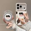 Applicable Apple 17 Mobile Phone Case Fashion Creative Iphone15pro Cartoon Personality with Bracket Air Circle Kitten