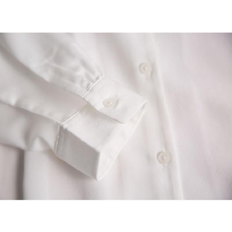 2026 Spring New Elegant White Shirt for Women, Versatile Commuting Shirt with Draped Ribbons