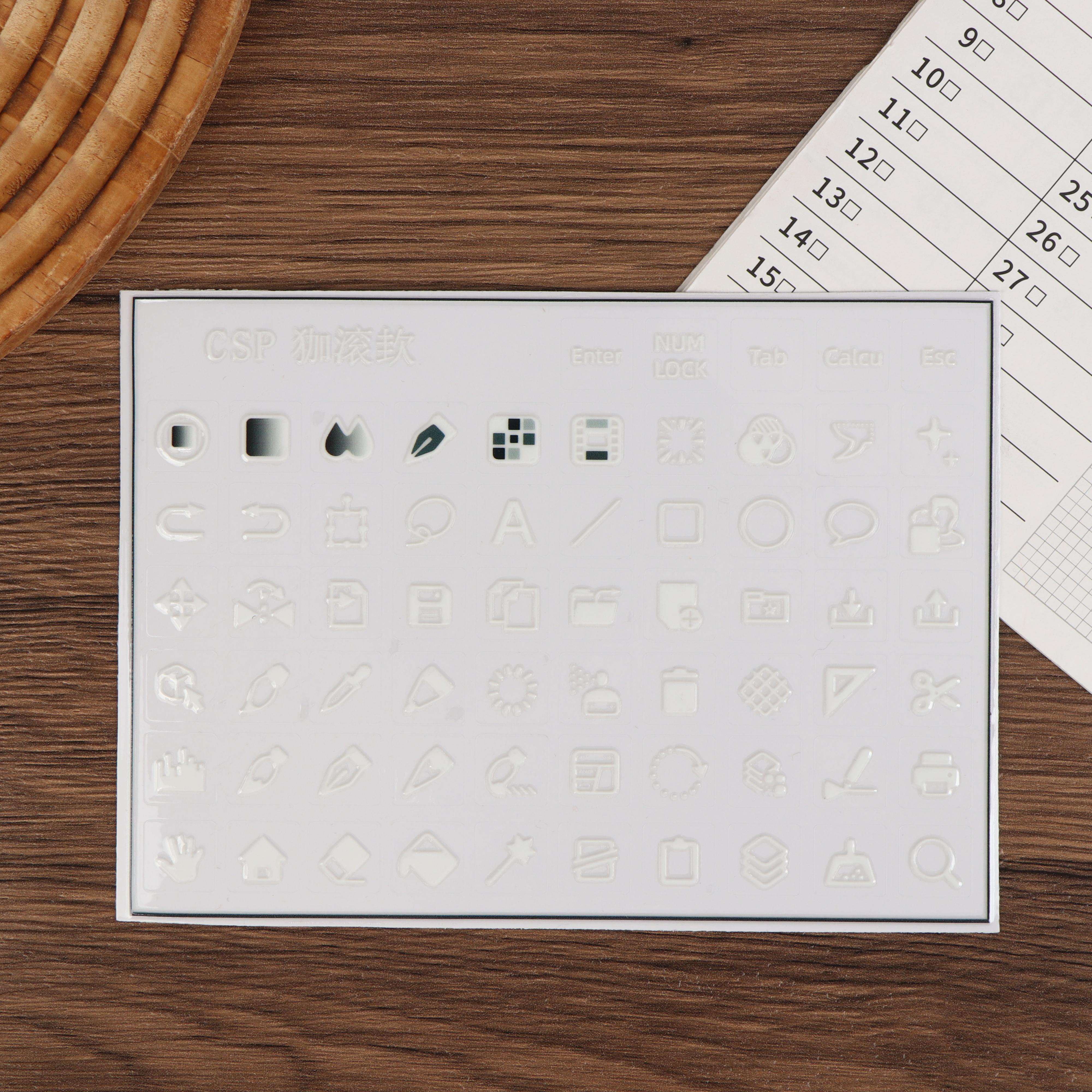 

Suitable For Csp/Ps Peel-Off Film Keyboard Stickers Transfer Sticker Universal Transparent Side-Engraved Stickers as the picture