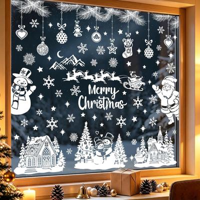 Christmas Window Static Cling Decorations for Living Room, Bedroom and Holiday Party