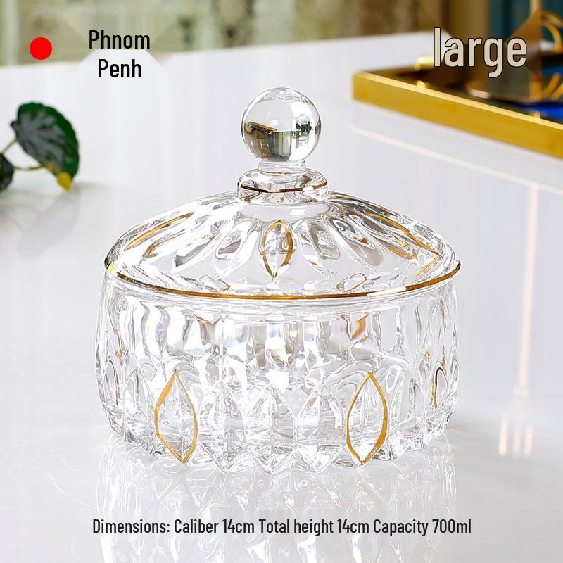 Elegant Crystal Glass Candy Jar: Exquisite Transparent Bowl for Sweets, Snacks & Jewelry