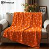 Orange Star Sketch Soft Flannel Blanket Breathable Warm Throw for Office Car Sofa Kids Room Birthday Xmas Gift