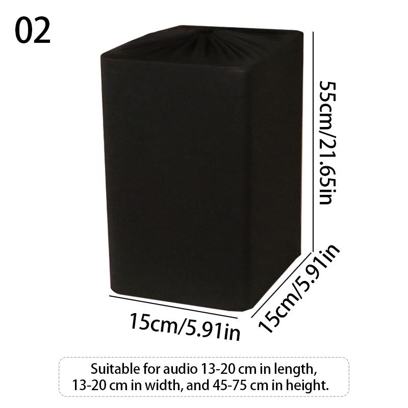 Black Elastic Speaker Dust Cover All-Inclusive Protective Case For Computer Audio Equipment Multimedia Metal Audio Protect Cover