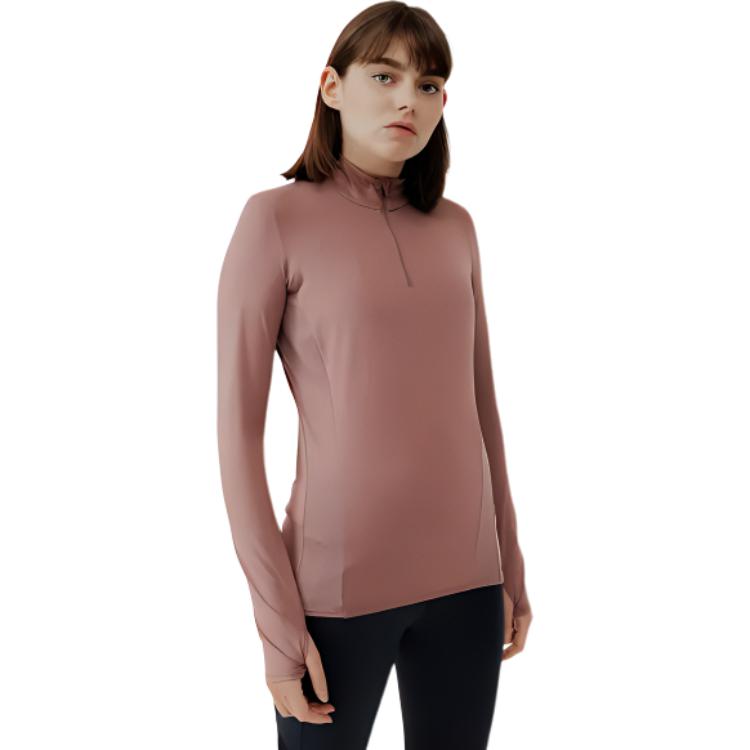 

DECATHLON Breathable Quick Dry Half Zip Long Sleeve T-Shirt Women s Taupe XS серо-коричневый