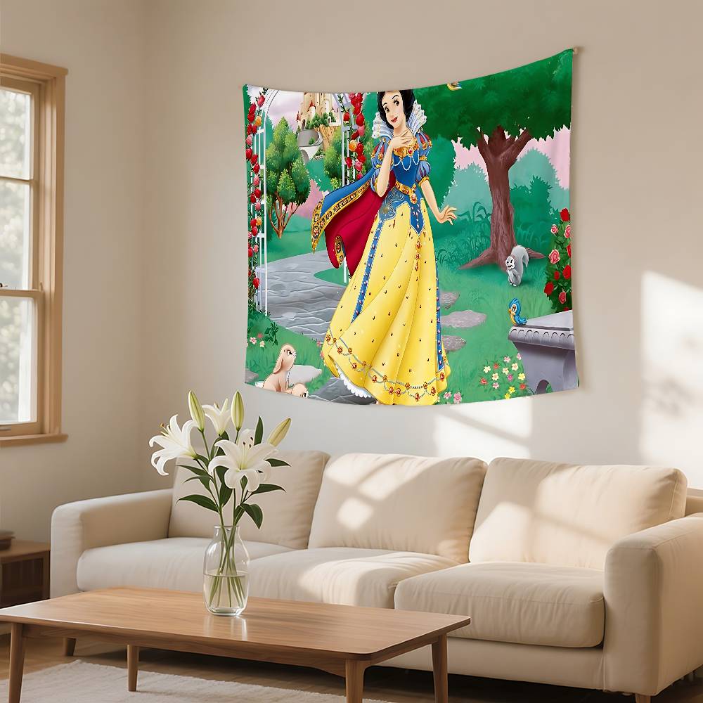 Classic Anime SsnowWhiteS Cute Tapestry Wall Hanging Tapestry Art Deco Blanket Curtain Hanging At Home Bedroom Living Room